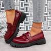 Casual Round Toe Platform Loafers Woman 2025 Autumn British Style Bow PU Leather Shoes Women Comfort Plus Size Slip On Flats