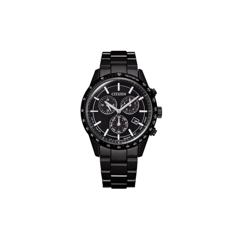 

CITIZEN Eco-Drive series Japanese and Korean fashion three-eye chronograph fixed bezel light Quartz Steel Strap men s watch black dial BL5495-56E чорний