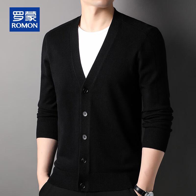 ROMON Men's V-Neck Knitted Cardigan