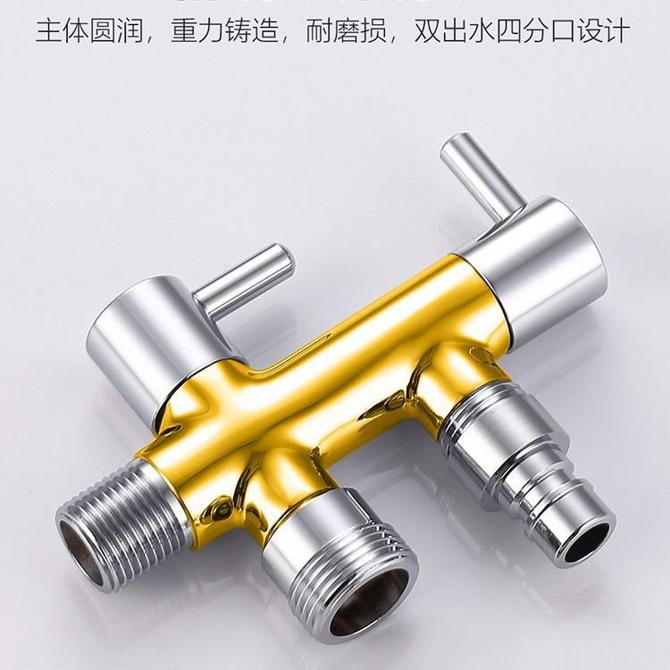 Brass Dual Outlet Angle Valve Dual Control Ceramic Cartridge 1/2  Anti-rust Anti-burst for Bathroom Washing Machine Diverter