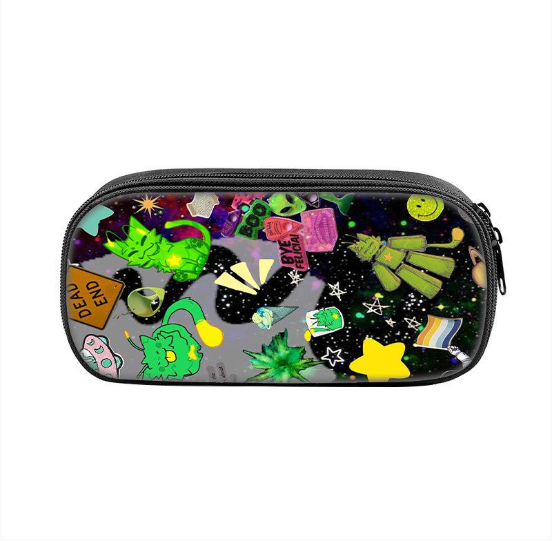 3D New Green Cat Regretevator Gnarpy Game Printed Pen Bag for Primary and Secondary School Stationery Bag