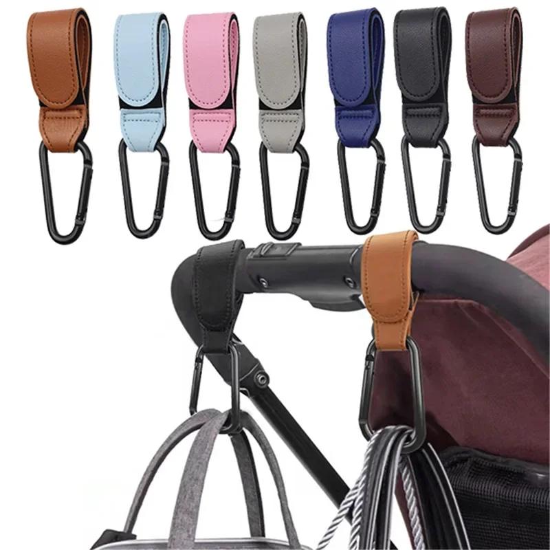 1/2ks PU kůže Baby Bag Háček na kočárek Kočárek otočný o 360 stupňů otočný organizér na kočárek Háček na kočárek Příslušenství ke kočárku