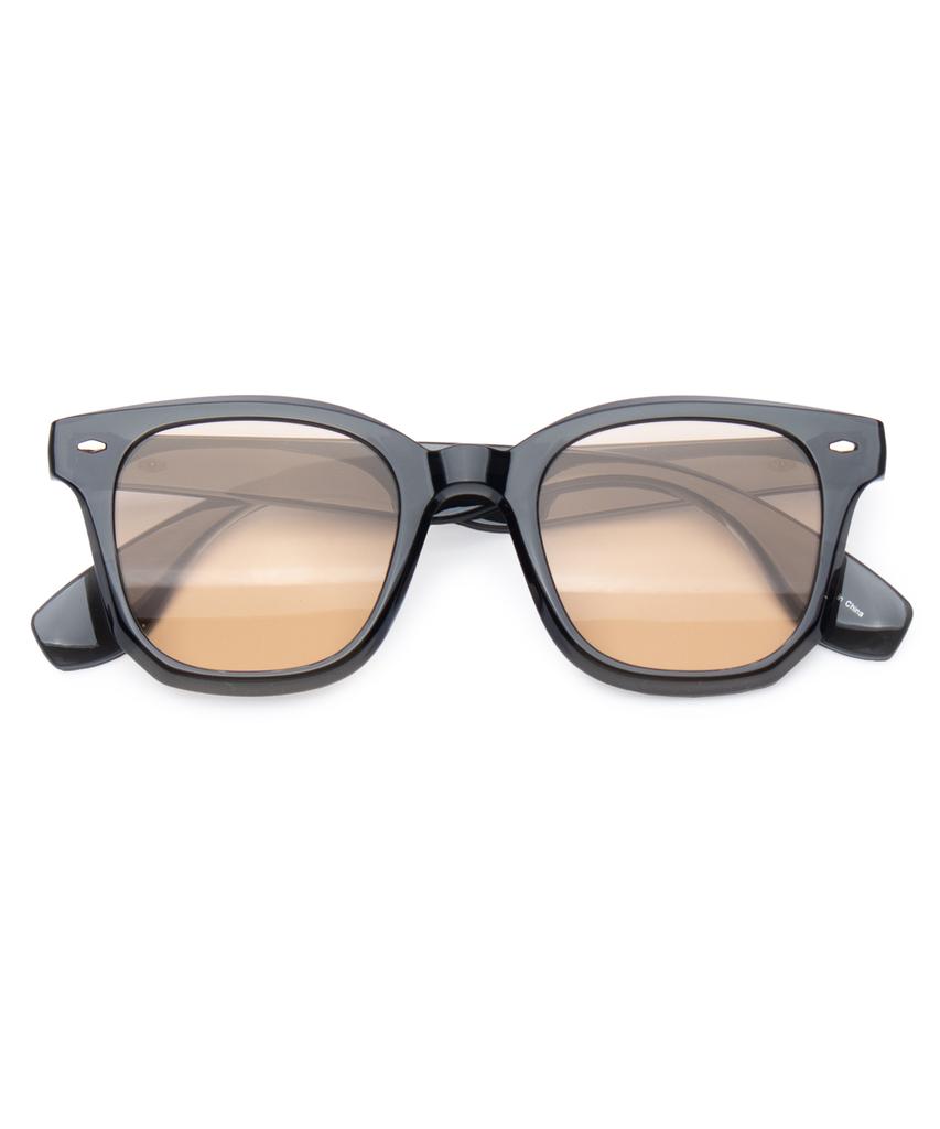 Ssiellonda Dawn Sunglasses Square Horn-Rimmed Uv Protection Gray Brown Tint