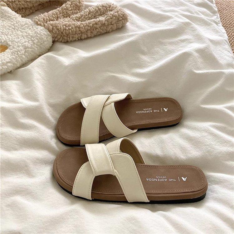 Premium soft-soled crossed slippers women's summer 2025 new outside cool slippers women's seaside beach shoes women's