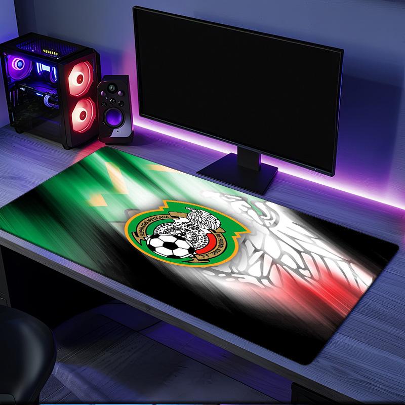 Mexico Football Emblem mouse pad, rubber base, esports desk mat, mouse pad for gamers and office use, gaming desk , easy to clean mat