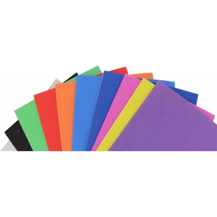 Feuilles mousse autocollantes - SURDISCOUNT - 15 x 22 cm - Couleurs assorties - 10 pièces - Mixte