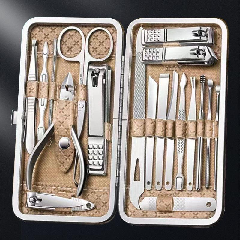 Stainless Steel Nail Clippers Set for Hands and Feet - Includes Dead Skin Remover and Hawkbill Pliers.