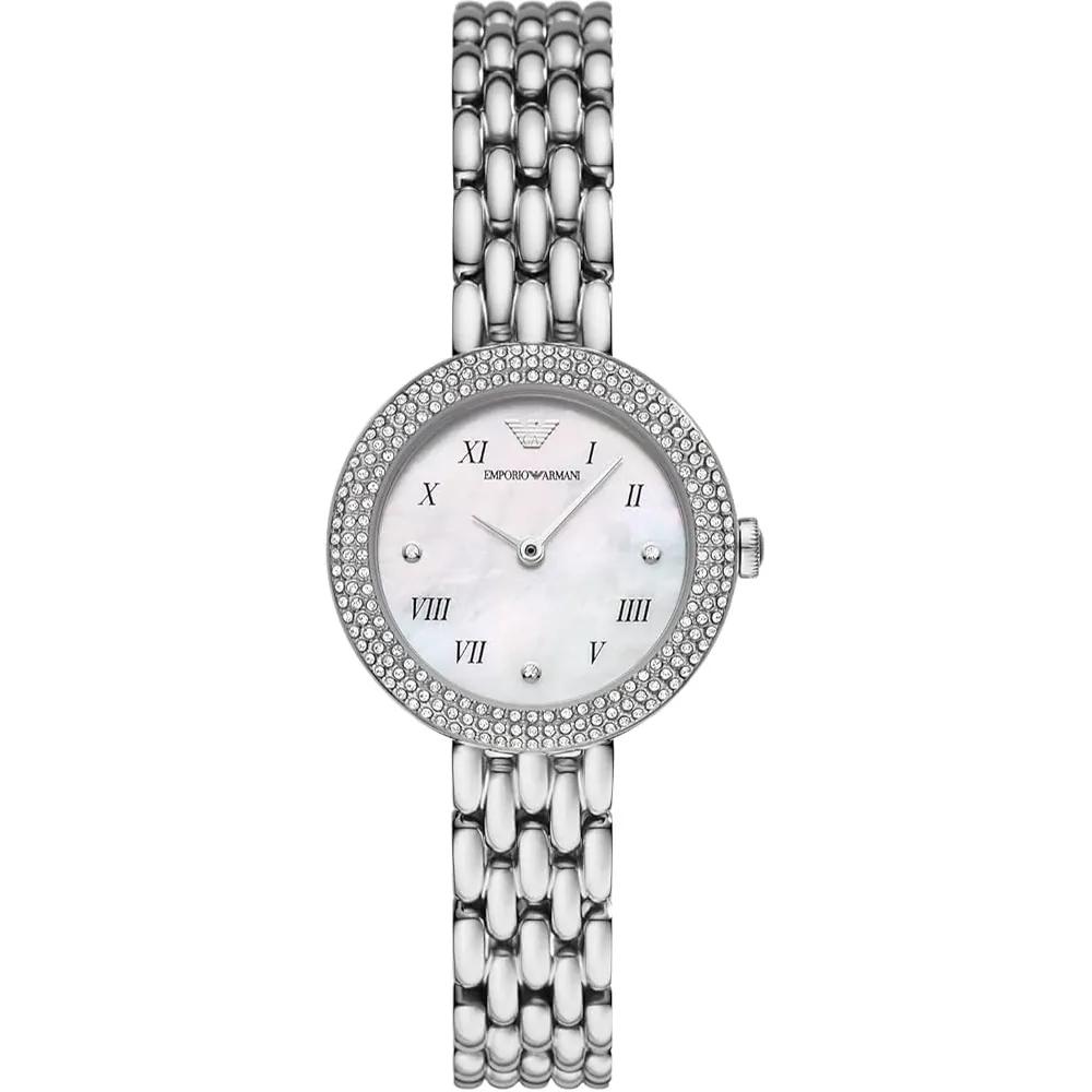 

Emporio Armani Rosa Mother of Pearl Silver Stainless Steel Ladies Quartz Elegant Watch AR11354 мать жемчужного