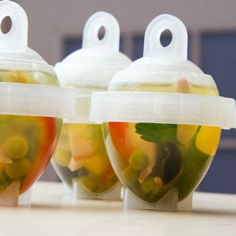 6ks Vařené vejce natvrdo Vařič vajec Kelímky na vejce Kuchyně bez skořápky a oddělovače