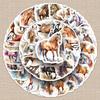 50pcs Horse Graffiti Ink Wash Stickers: Personalized Animal Decoration for Phone and Tablet Cases