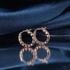 Unique Rose Gold Plated Silver 925 Jewelry Natural Tourmaline Hoop Earrings for Women Birthday Gift Party Wear