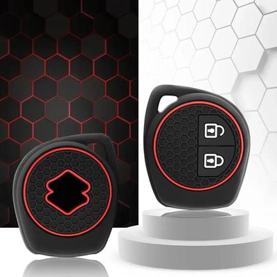 Custodia in Silicone a 2 Pulsanti per Chiave Auto a Telecomando per Suzuki Swift Ignis Vitara Liana Ciaz Baleno Cover Guscio Decorativo per Portachiavi Auto