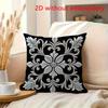 Damask Pillow Cover 2D Faux Embroidery Print Cushion Case Vintage Gothic Home Decor Gift