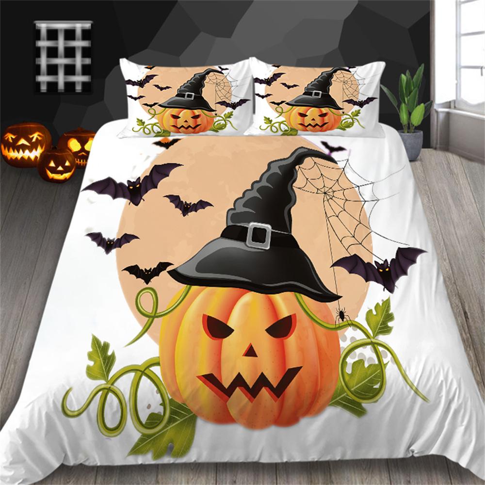 Halloween Duvet Cover Set 3D Printed Chilren Adults Home Bedclothes with Pillowcase Queen Size Bedding Soft Bed Set