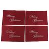 4PCS Merry Christmas Printed Placemats Fashion Linen Protective Dining Table Mats Christmas