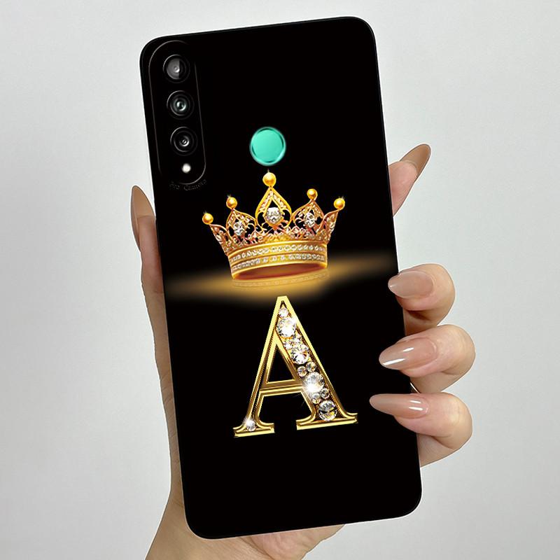 For Huawei Y7p P40 Lite E ART-L28 ART-L29 Fashion Initial Letter Couple Phone Case Y7P 2020 Soft Silicone TPU Protective Casing
