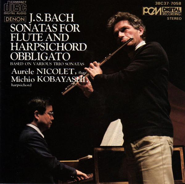 CD JOHANN SEBASTIAN BACH : AUR?LE NICO - Sonatas For Flute And Harpsichord O 38C377058 Denon 1983 Japan Classical Used