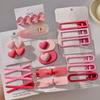 Süße, schöne rosa Dopamin-Haarspange für Frauen, Kawaii-Metall-Haarnadel, Mädchen-Haar-Accessoires, Pony, gebrochene Haarspangen, Seitenspangen