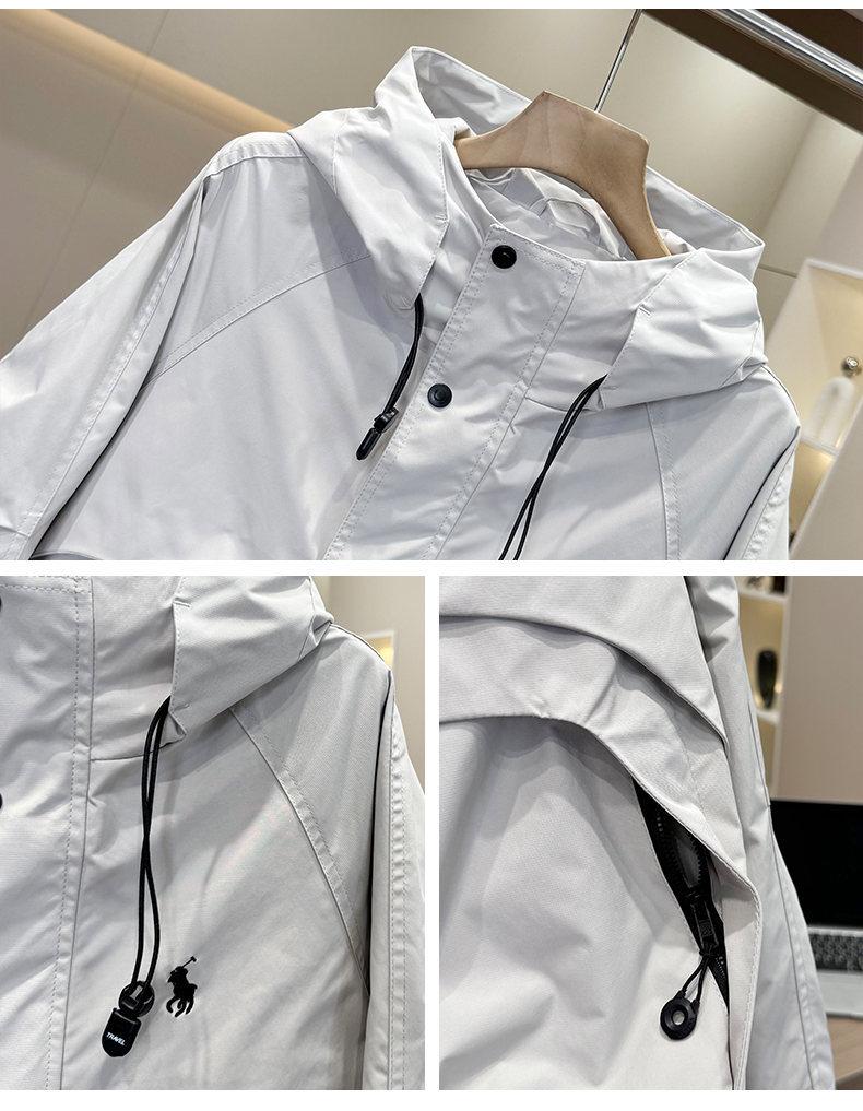 2025 Spring Men's Versatile Hooded Windbreaker Jacket Coat – Trendy Workwear Style for Autumn