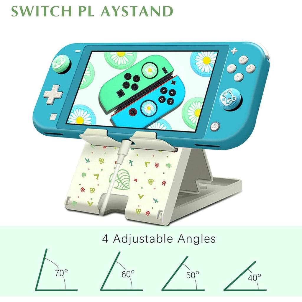 Stand for Switch/OLED/Lite, Cute Animal Crossing Angle Adjustable Holder Kickstand,Portable Foldable Non-Slip Non-Shake Anime Kawaii Bracket