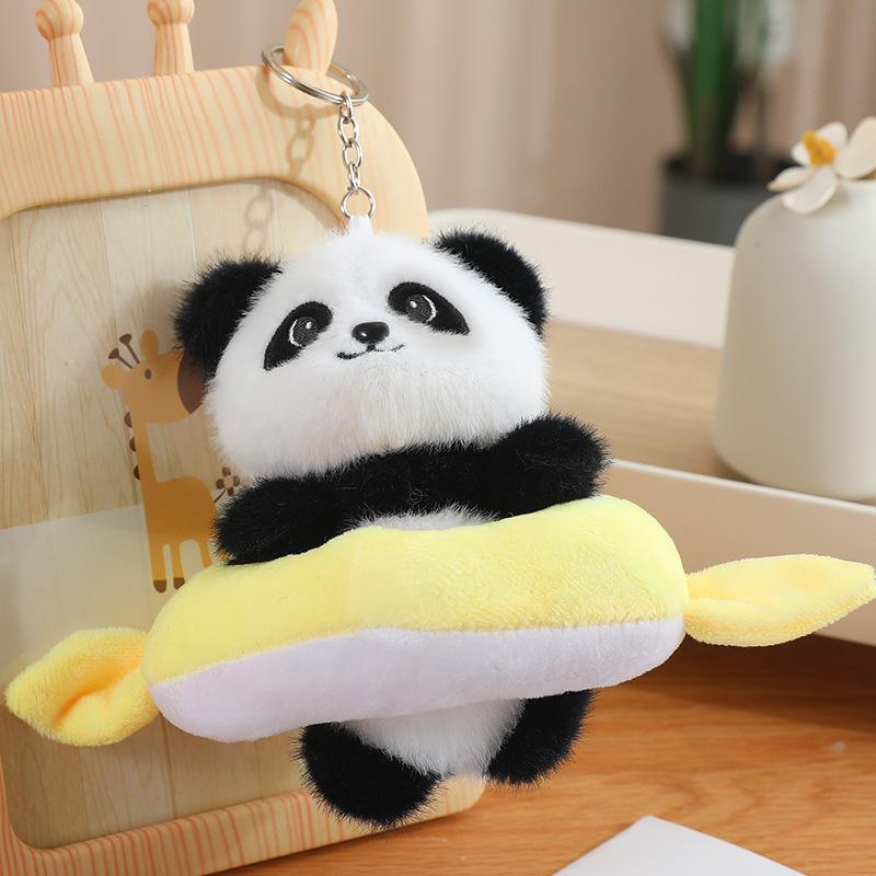 Cute and Creative Four Seasons Panda Pendant Plush Toys Chengdu Giant Panda Doll Bag Hanging Decoration Keychain Doll
