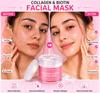 Maschera Viso al Collagene e Biotina, Maschera Viso Gel Idratante per Donne e Uomini, Maschera Skincare Idratante Profonda per una Pelle Morbida, Liscia e Luminosa, 60g