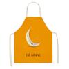Chef Apron Muslim Eid Printed Kitchen Women Ramadan Karim Home Cooking Baking apron Star Crescent Waist Pocket decoration