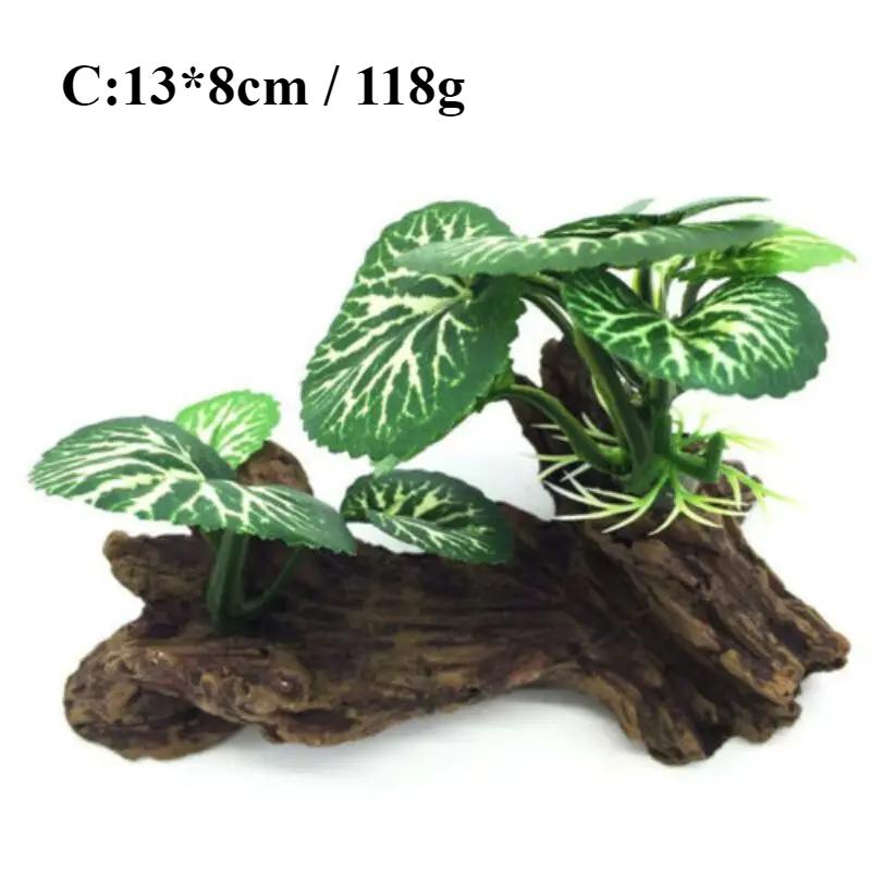 Plastica Tartaruga Artificiale Tronco d'Albero Legno Galleggiante Acquario Vasca per Pesci Rettile Cilindro Radici da Creazione Pianta Legno Decorazione Ornamento