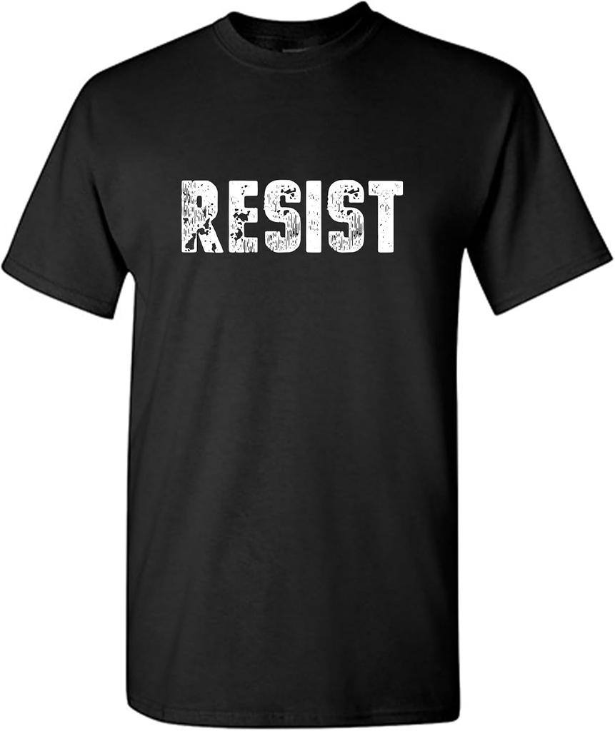 Resist distressed graphic black T-Shirt