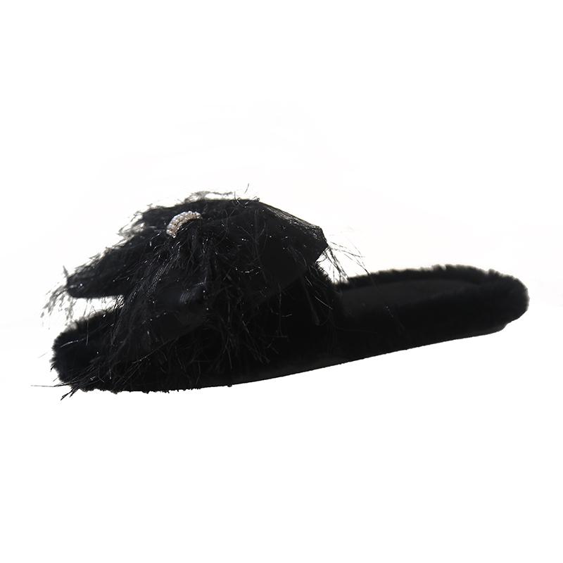 Fashion 2025 Autumn Winter Women Fashion Indoor Plush Bow Slippers Females New Lovely Bowknot Women Home Cute Warm Fluffy Light Shoes