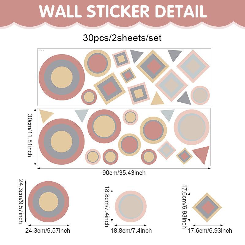 Bohemian Style Wall Sticker Abstract Geometric Self-adhesive Pvc Sticker Children's Room Living Room Kindergarten Wall Decoration