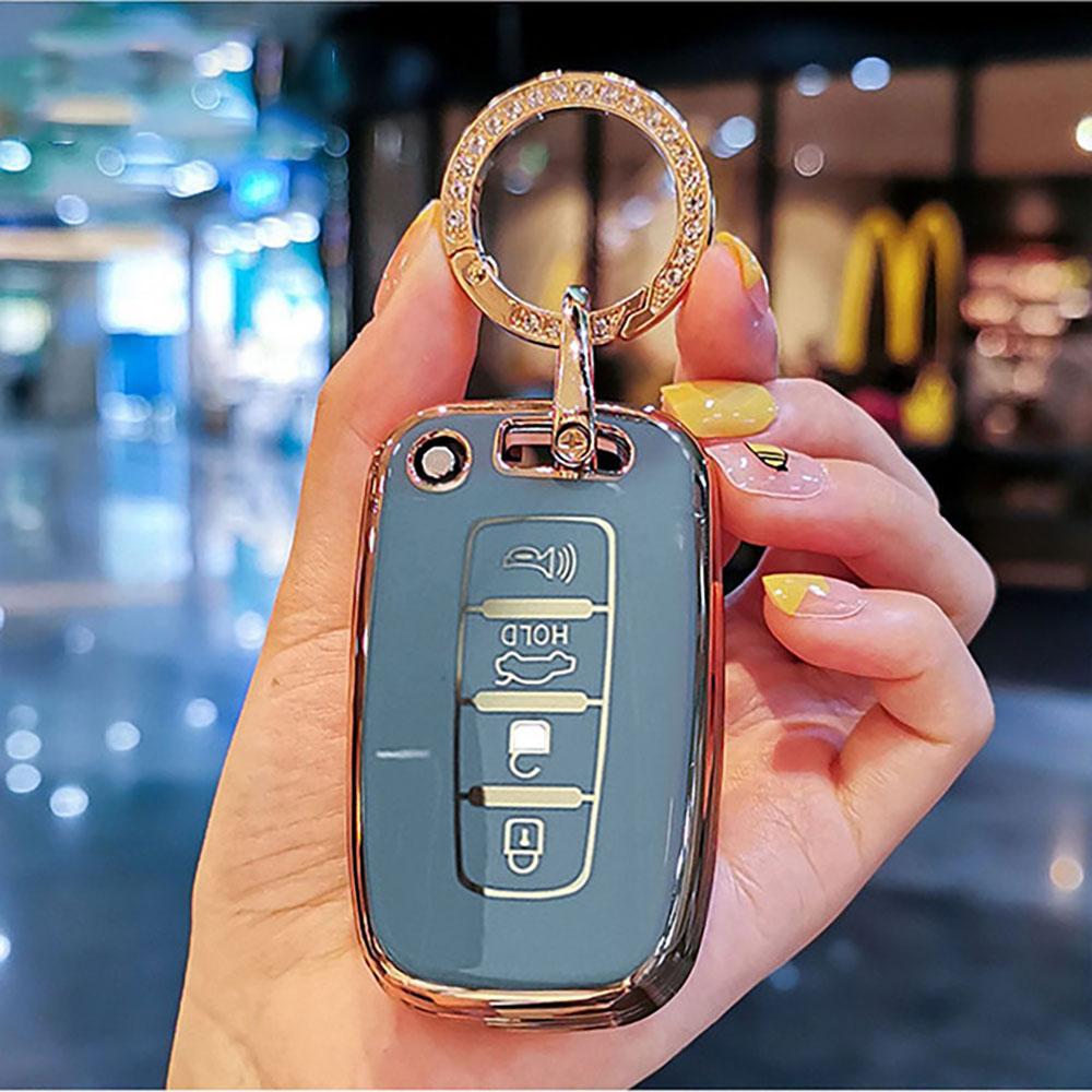 Smart Key Case Cover Fob 4 Button For Hyundai Ix35 Elantra Sonata 8 9 For Kia Sportage K5 K2 Sorento Optima Forte 2011-