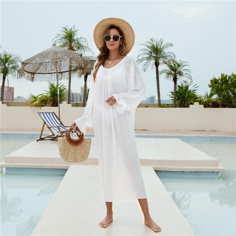 

Новая летняя женская блузка «Танец бабочки» с открытой спиной, круглым вырезом, глубоким V-образным вырезом, большая блузка-халтер для бикини One Size белый