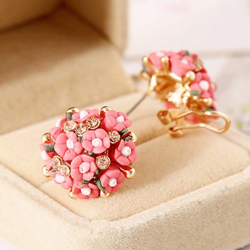 

Korean Style Ceramic Rose Stud Earrings