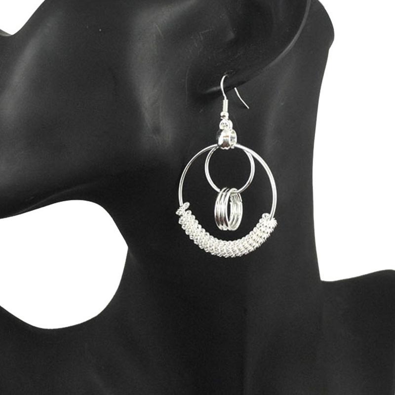 Women Round Circle Hoop Hook Ear Drop Earrings Wedding Jewelry Gift