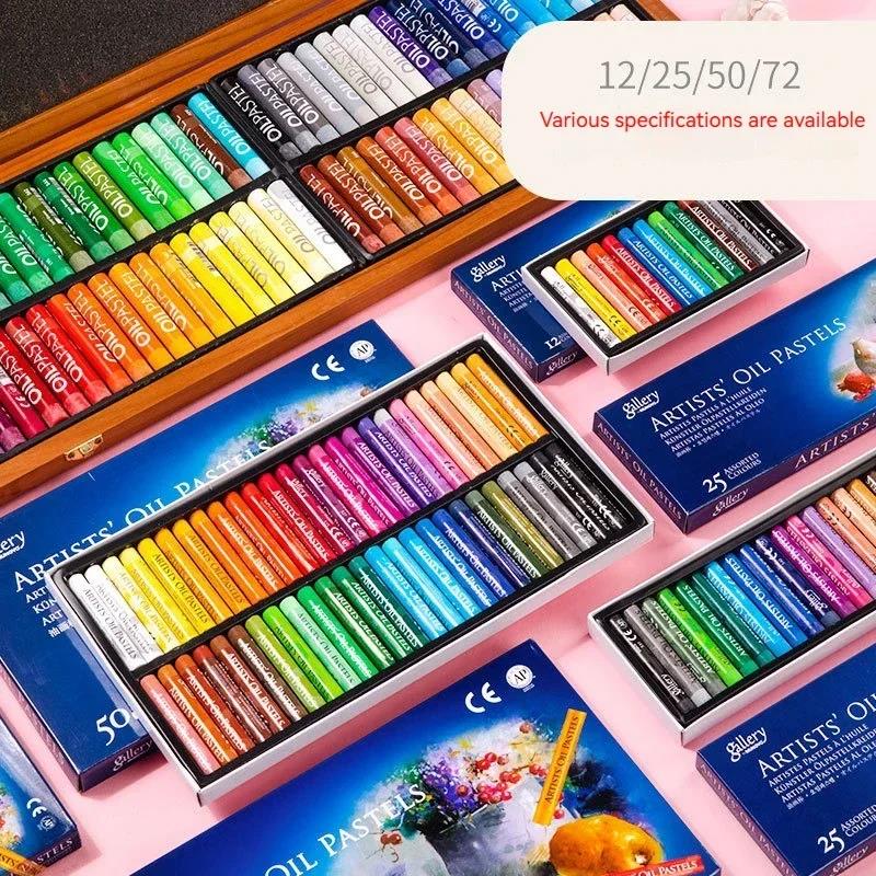 25/50 Färger Oljepastell Mjuk Stift Set Barn Professionell Målning Ritning Graffiti Konst Kritor Tvättbar Konststudent Material