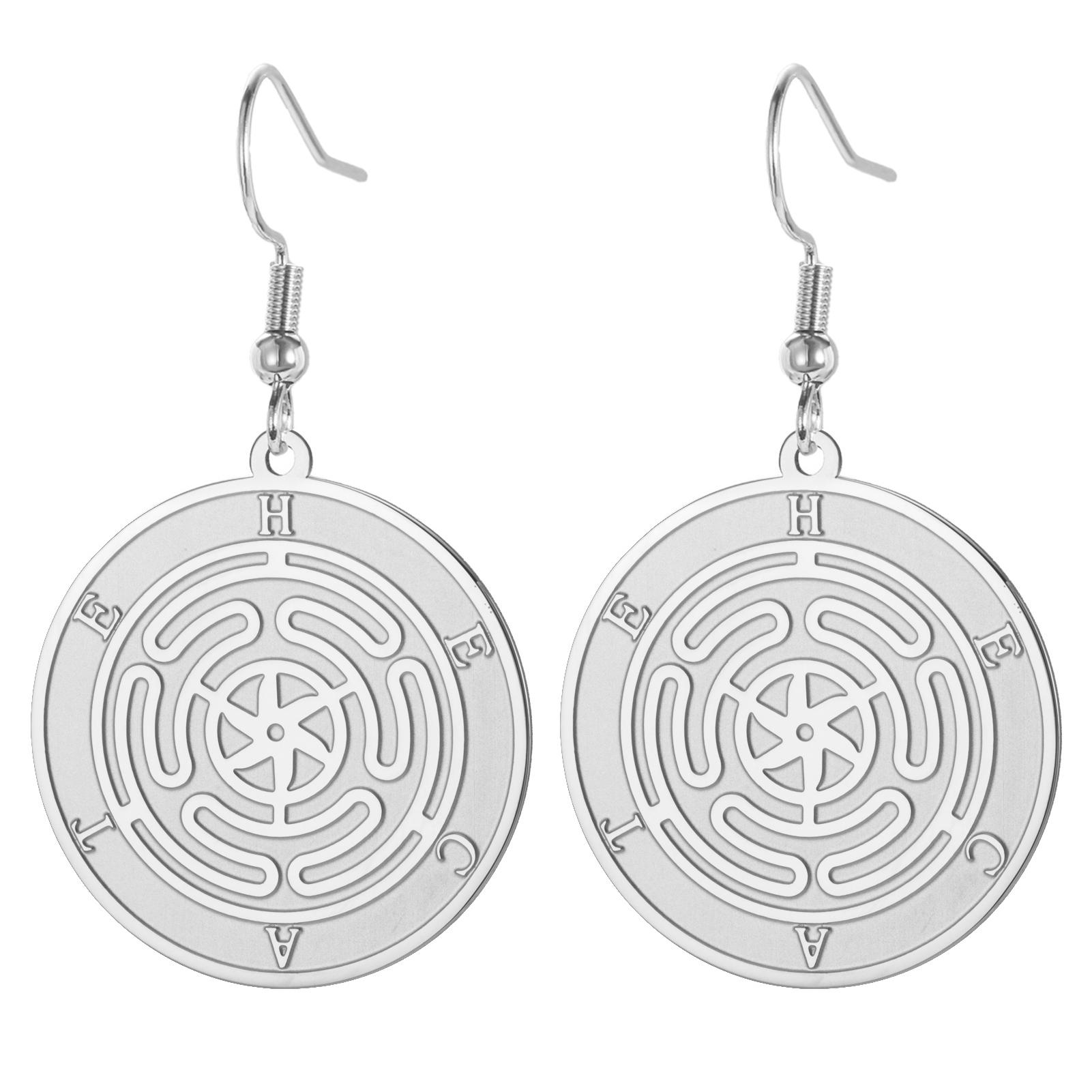 LIKGREAT Wiccan Earrings Hecate Goddess Symbol Witchcraft Protection Earring Witch Pagan Christmas Gift Stainless Steel Jewelry