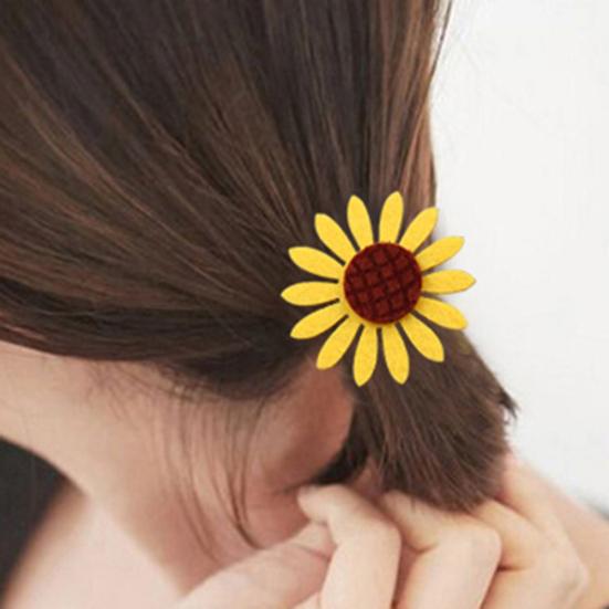 

5 шт., эластичные резинки для волос с подсолнечником, веревочные кольца, держатели для хвоста, для девочек и женщин