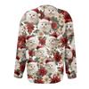Women's Fashion Christmas Printed Long Sleeve Knitted Cardigan Button Down Jacket