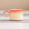 High-end Coffee Cup Gradual Change Exquisite Ceramic Cup and Saucer Set High Value Mug Light Luxury Design Gift