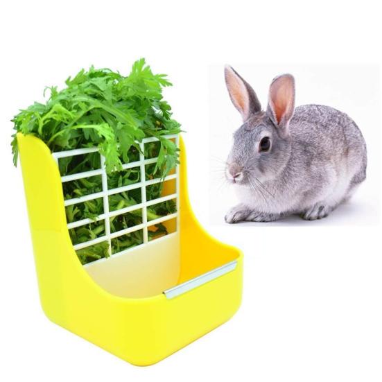2 in 1 Rabbit Guinea Pig Chinchilla Hay Grass Feeder Rack Pet Food Feeding Bowl