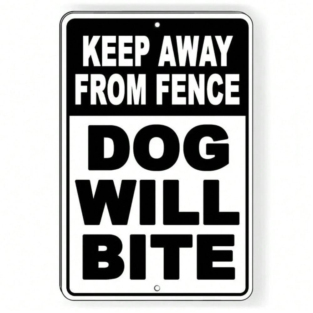 Beware Dog Security Sign Metal Decal Weatherproof Rustproof Fence Guard Warning