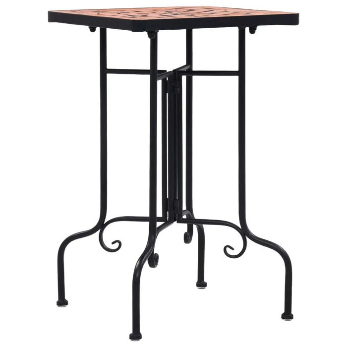 Table de bistro - vidaXL - Mosaïque céramique - Bois d'épicéa massif - 150 x 67 x 56 cm - Extérieur