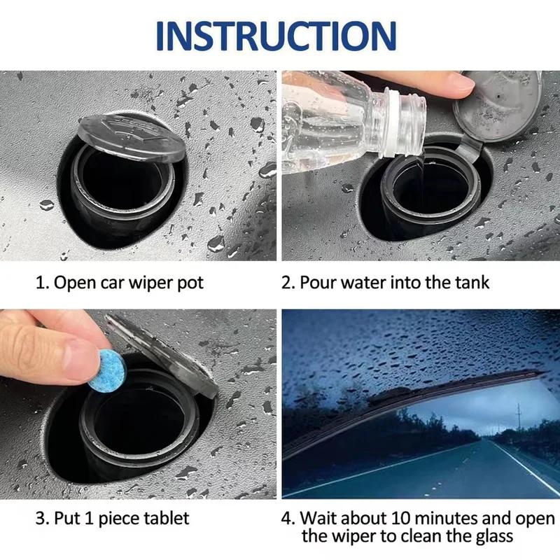 Car Windshield Glass Solid Cleaner Windscreen Wiper Effervescent Tablets Toilet Cleaning Accessories So