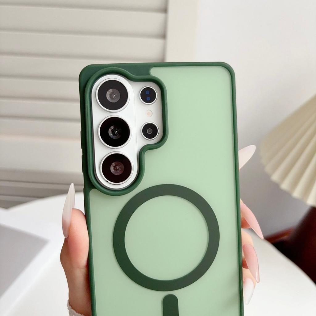 Luxury Contrast Color Frosted Magnetic Phone Case for Samsung Galaxy S26 S25 S24 S23 Ultra A07 A16 for Magsafe Shockproof Cover
