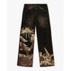 ROADVIBE American Loose Jeans Personalized Bat Pattern Print Street Y2K Pants Lazy Jeans Casual Straight Pants Harajuku Retro Street Wear