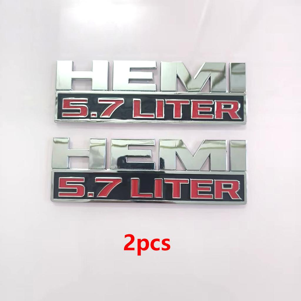 14.3cm Large Metal HE 5.7 LITER stickers are suitable for car trunk rear side body decorative decal accessories