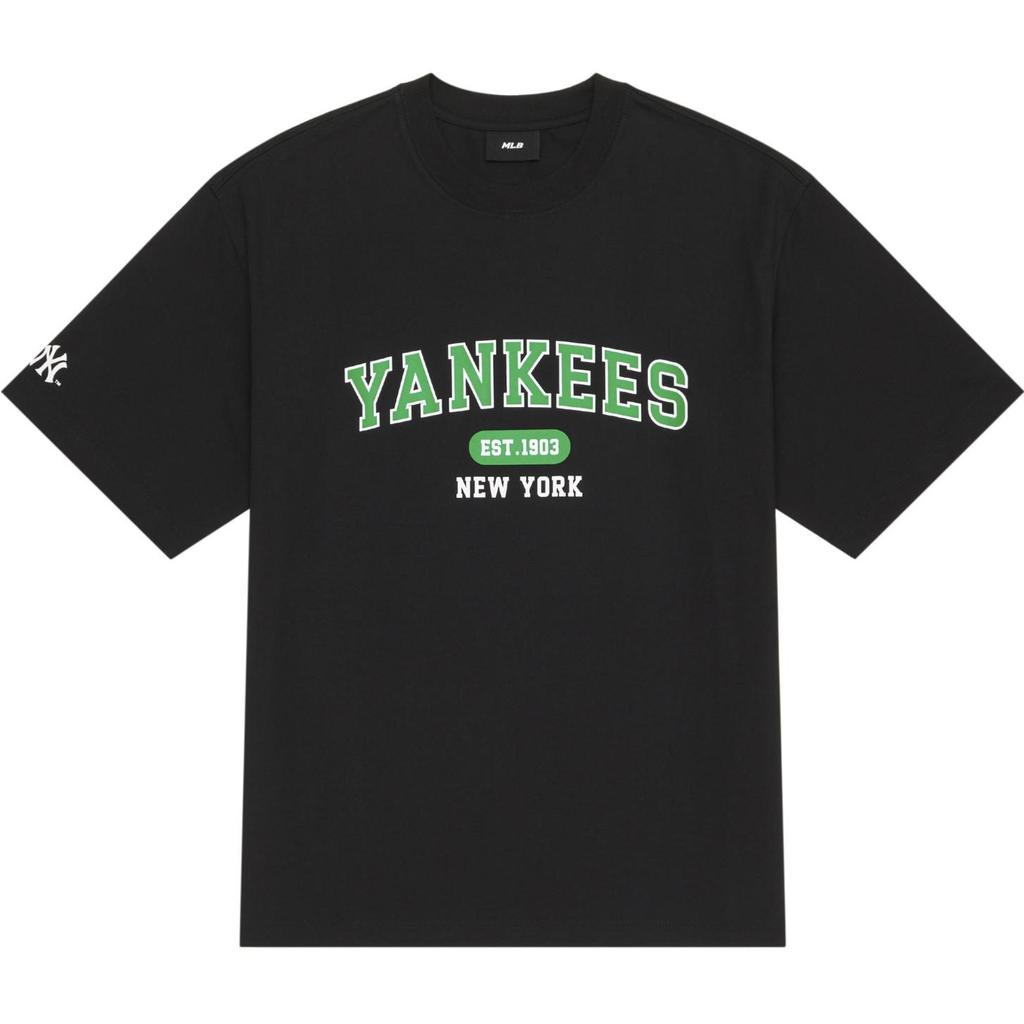 MLB College Style Series T Shirts Unisex Black Crew Neck Moderate Straight Fit 3ATSV0243-50BKS