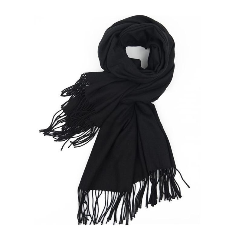 Cashmere Scarf for Women Autumn and Winter Solid Color Tassel Warm Large Shawl Men's Scarf Imitation Cashmere Winter Scarf
