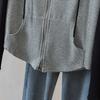 Plus Size Women's Design Sense Hooded Sweater Spring and Autumn Loose Cardigan Jacket Sports Top
